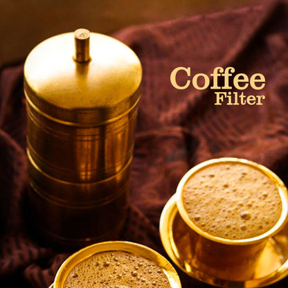 Handcrafted Brass Coffee Filter - Brew Rich, Authentic South Indian Coffee