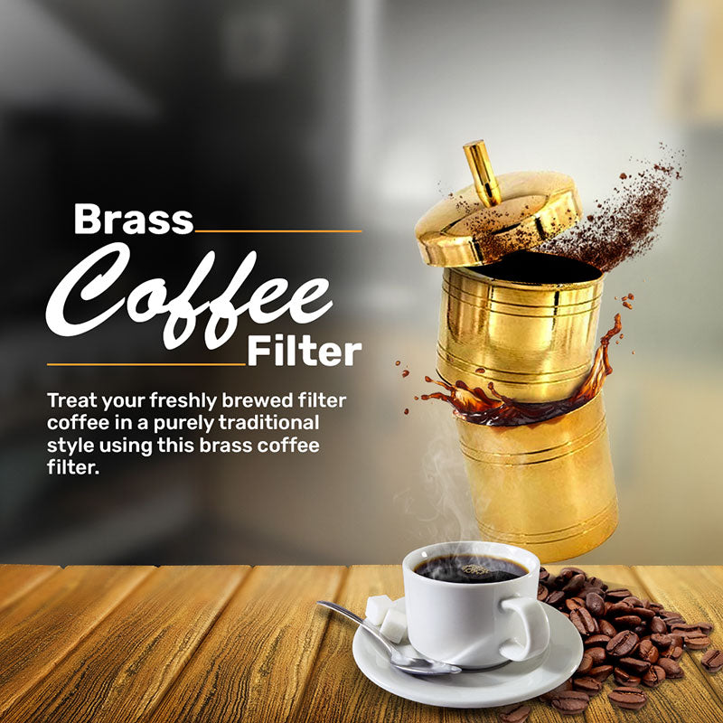 Handcrafted Brass Coffee Filter - Brew Rich, Authentic South Indian Coffee