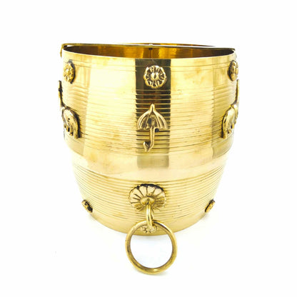 Brass Para: Authentic Kerala Measuring Vessel for Rituals and Home Decor with designs