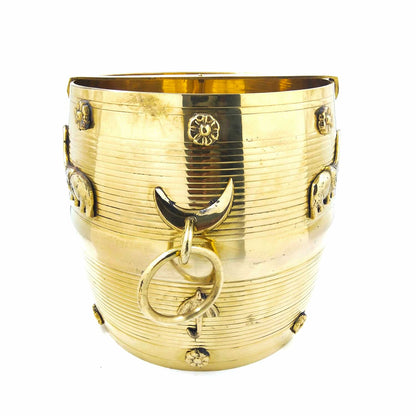 Brass Para: Authentic Kerala Measuring Vessel for Rituals and Home Decor with designs