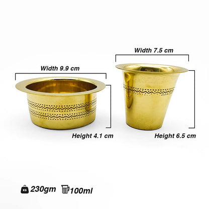 Premium Brass Tumbler & Dabra set