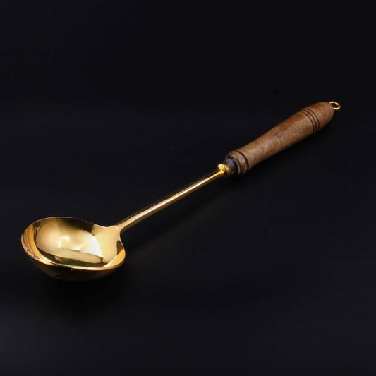 Brass Ladle with Wooden Handle