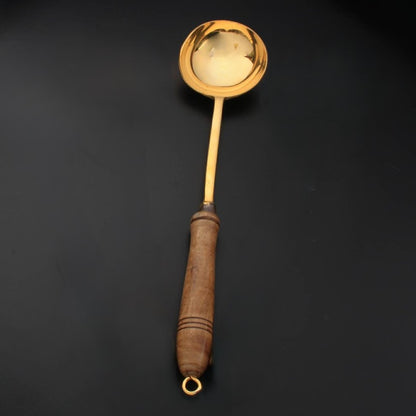 Brass Ladle with Wooden Handle