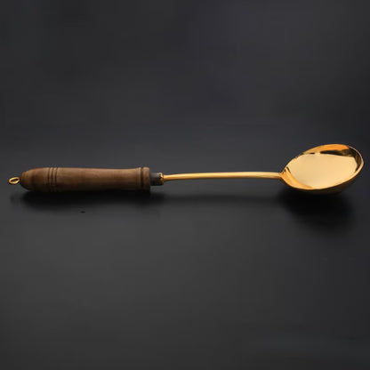 Brass Ladle with Wooden Handle