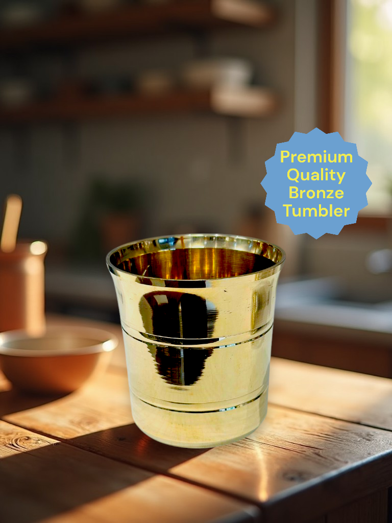 Premium bronze glass tumbler with design